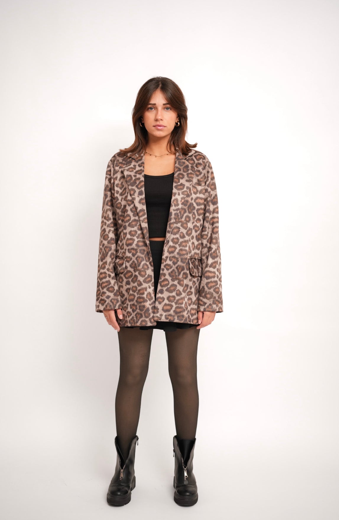 Leopard Suede Blazer